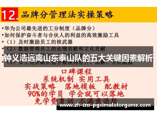 钟义浩远离山东泰山队的五大关键因素解析